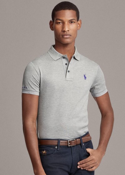 Men's Ralph Lauren Custom Slim Fit Piqué Polos | 971852CLY